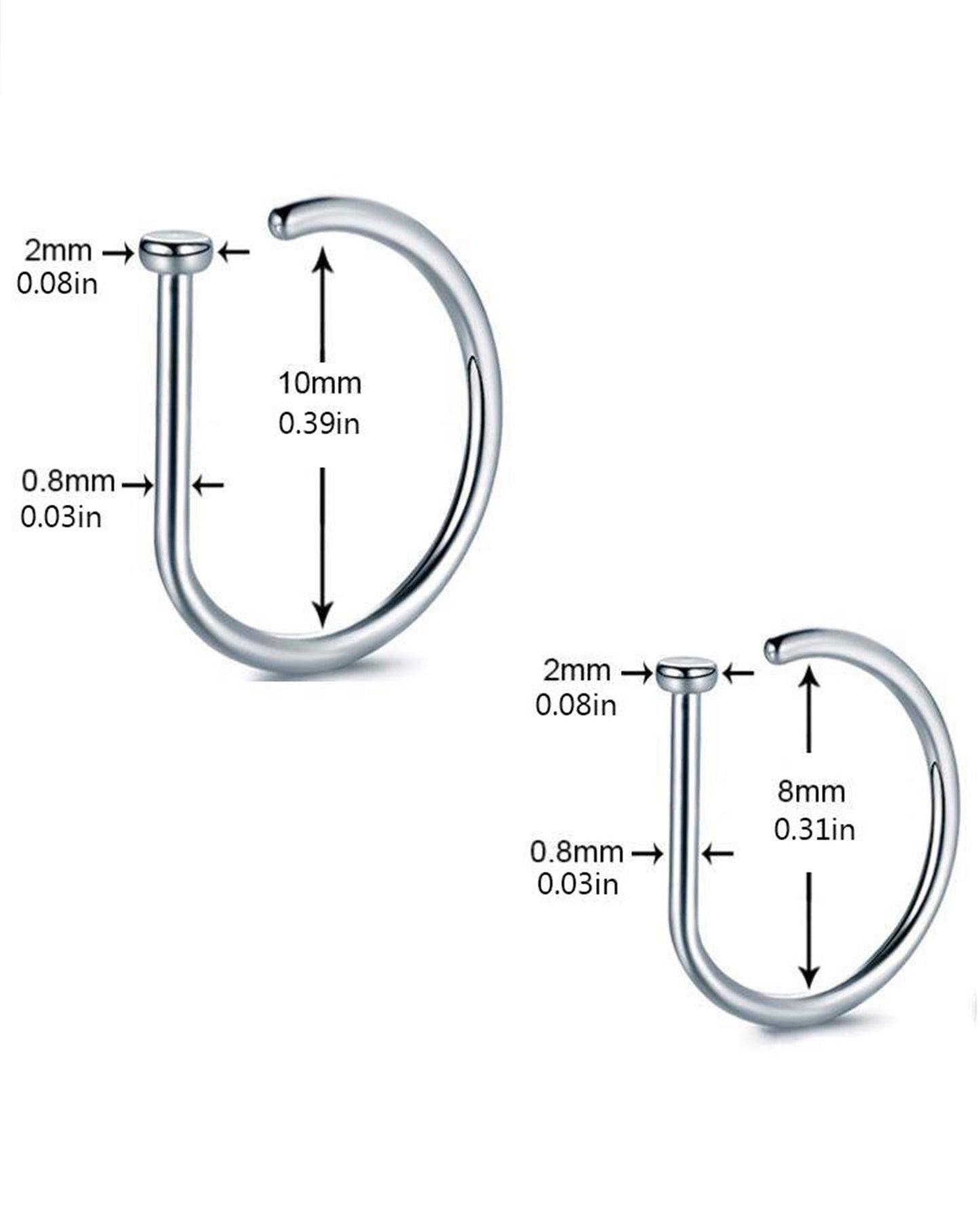 Salvatori Paris Fake Septum Nose Ring Hoops Ears and Nose Piercing Gold Filled