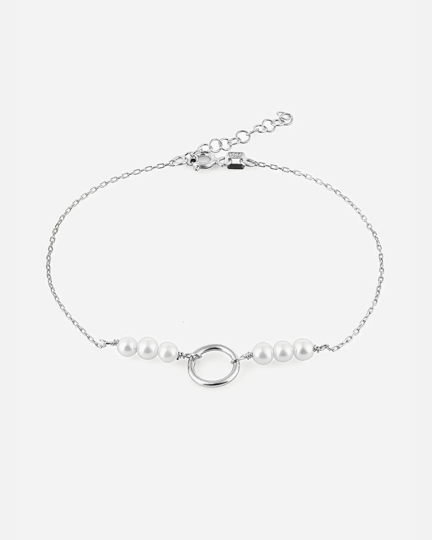 Salvatori Paris Modern Silver Pearl Bracelet Baroque