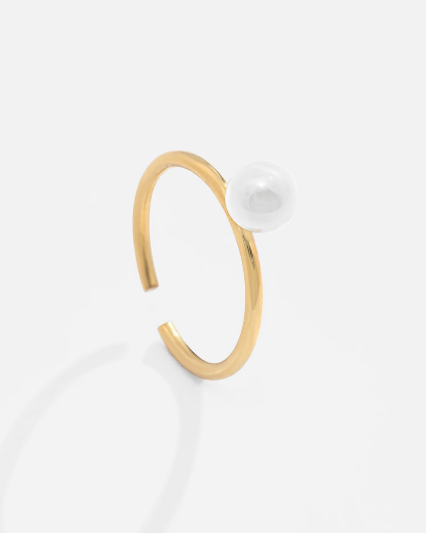 Salvatori Paris Silver Classic Adjustable Pearl Ring Gold Filled