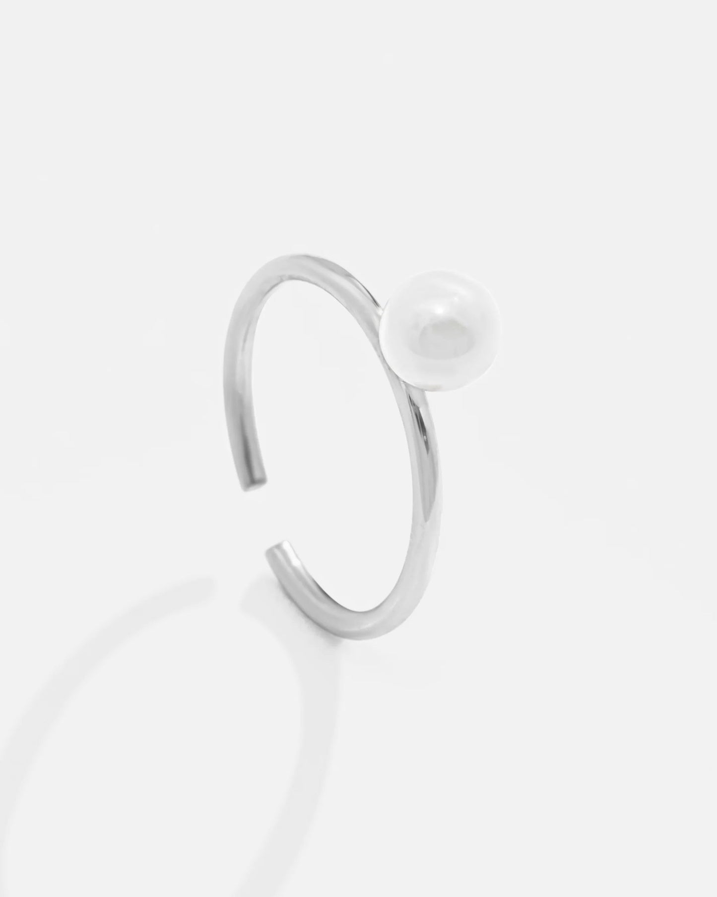 Salvatori Paris Silver Classic Adjustable Pearl Ring
