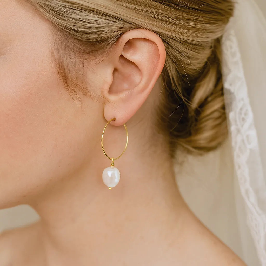 Salvatori Paris Lys Doré Large Drop Pearl Earrings