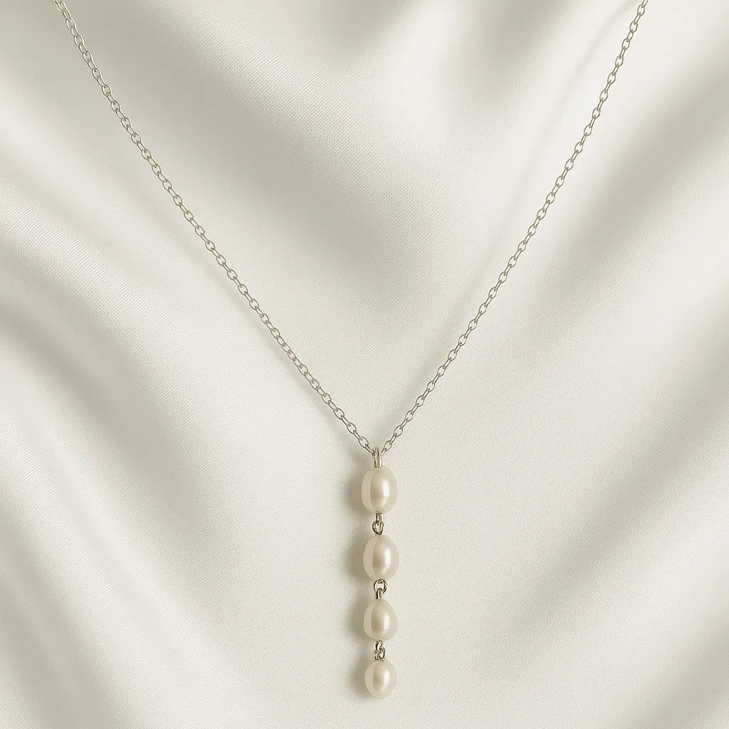 Salvatori Paris Solea Alba Silver Four Pearl Necklace