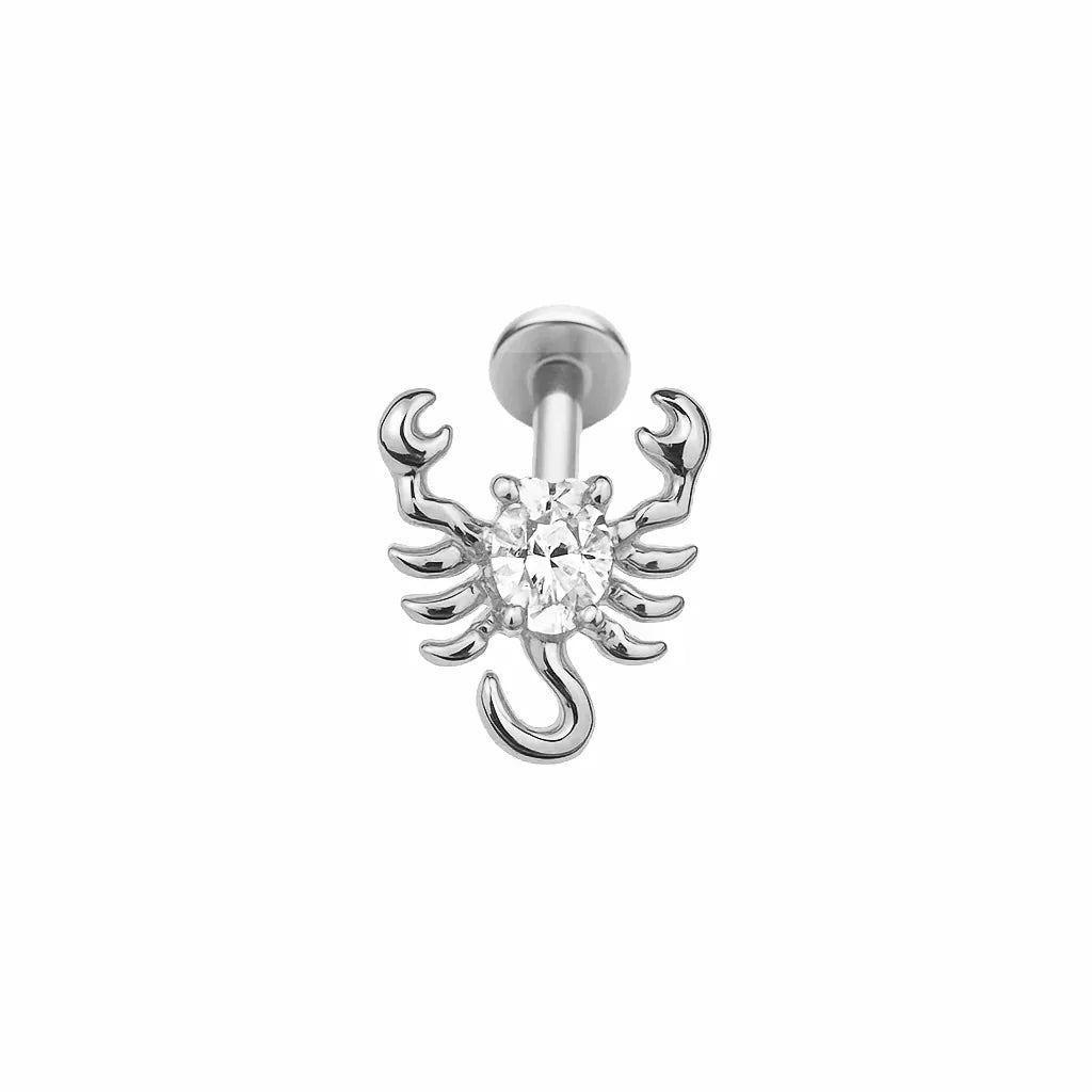 Salvatori Paris Cubic Zirconia Crab Design Titanium Piercing