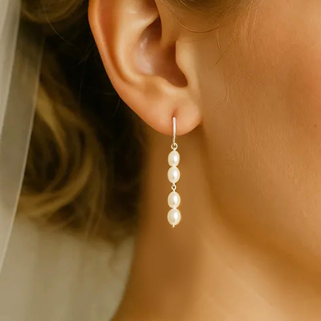 Salvatori Paris Solea Alba Silver Pearl Drop Earrings