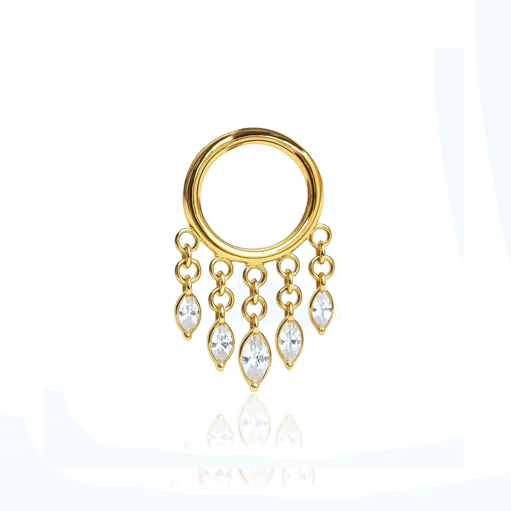 Salvatori Paris Cubic Zirconia Dangle Crystals Titanium Piercing