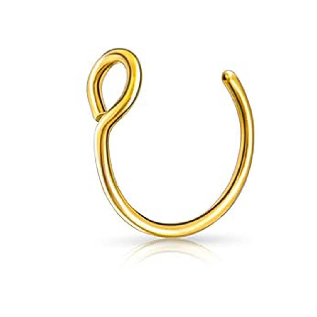 Salvatori Paris Gold Filled Fake Nose Ring Hoop Stainless Steel Nose Piercing