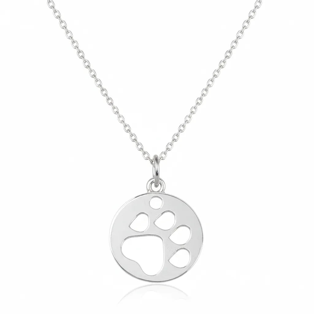 Salvatori Paris Sterling Silver Cut-Out Paw Charm Necklace