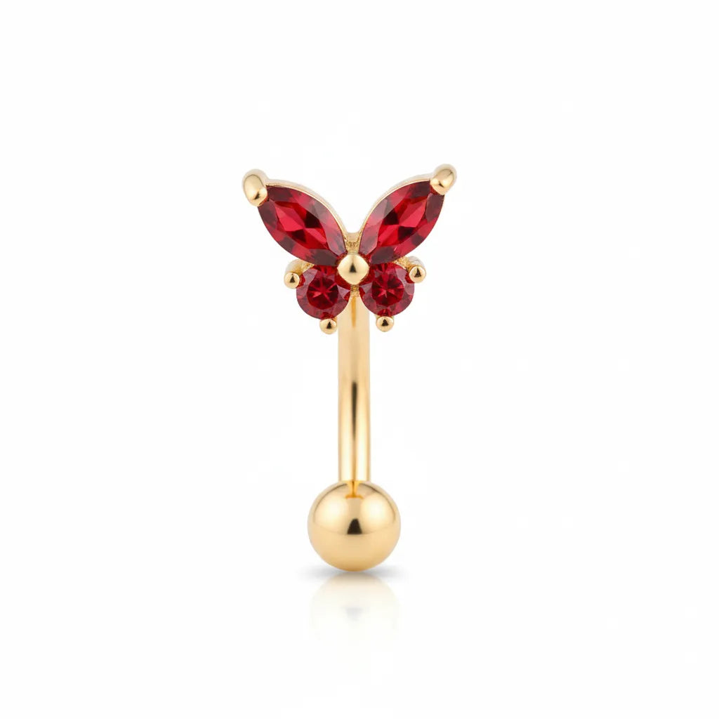 Salvatori Paris Surgical Steel Butterfly Belly Bar Piercing
