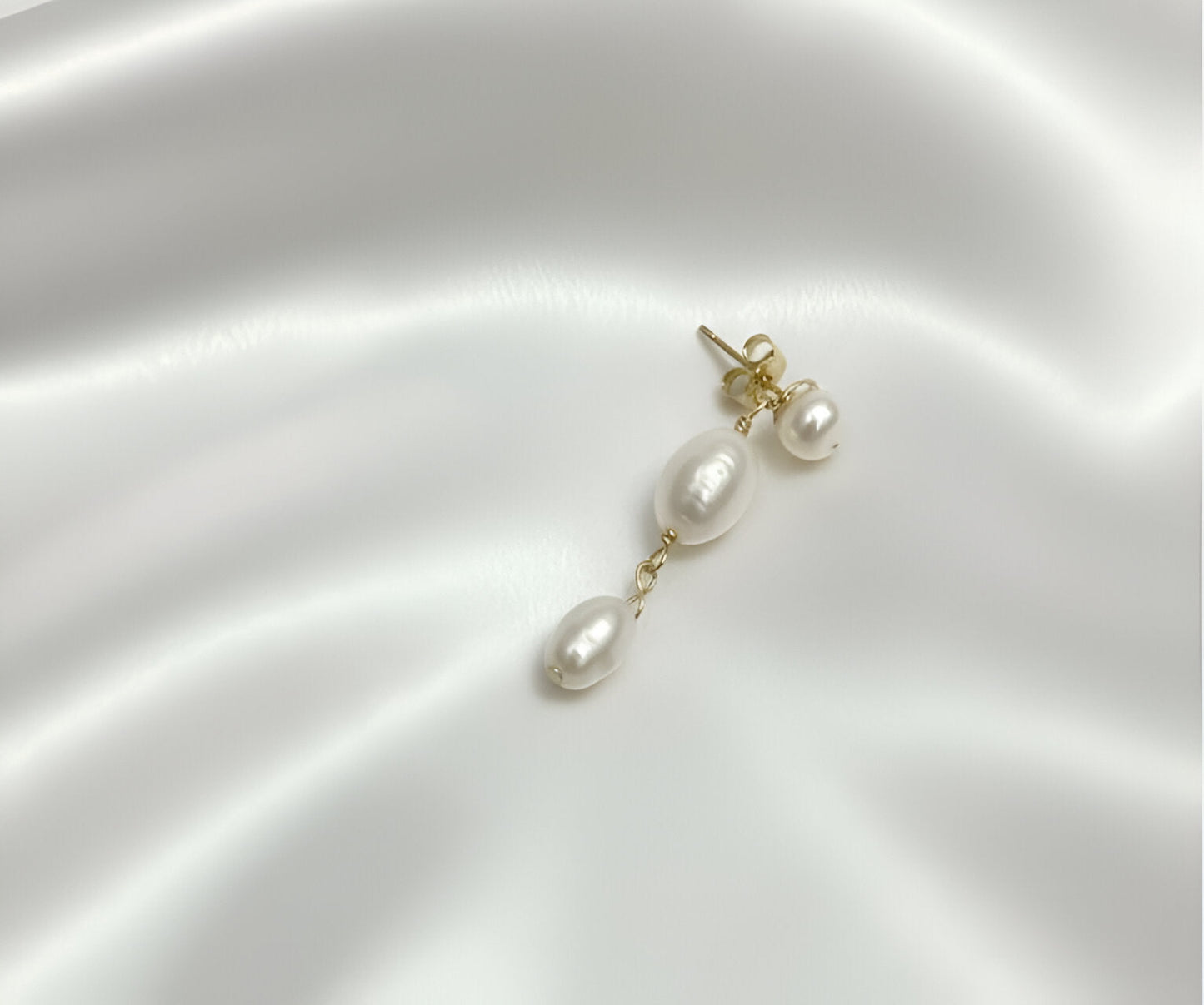 Salvatori Paris Gold Filled Silva Opale Silver Double Pearl Earrings