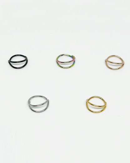 Salvatori Paris Nose Ring With Stud 20G Nose Hoop Rings