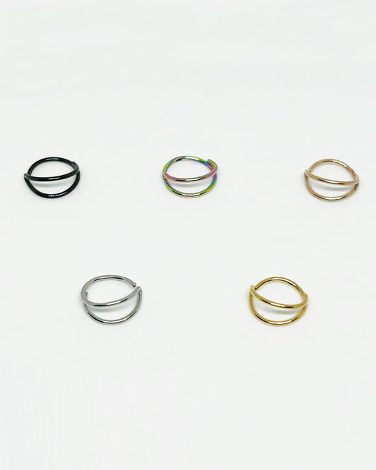 Salvatori Paris Tiny Double Nose Ring Hoop 20G Nose Hoop Rings