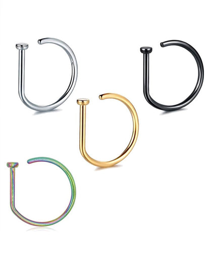 Salvatori Paris Fake Septum Nose Ring Hoops Ears and Nose Piercing Black