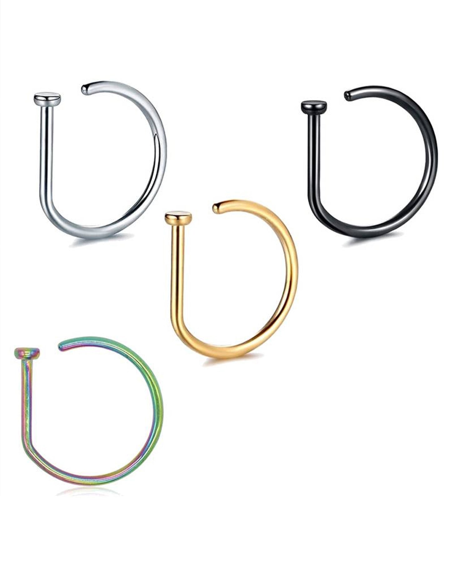 Salvatori Paris Fake Septum Nose Ring Hoops Ears and Nose Piercing Silver