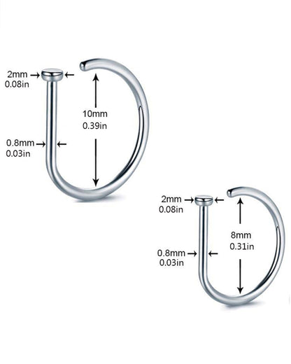 Salvatori Paris Fake Septum Nose Ring Hoops Ears and Nose Piercing Black