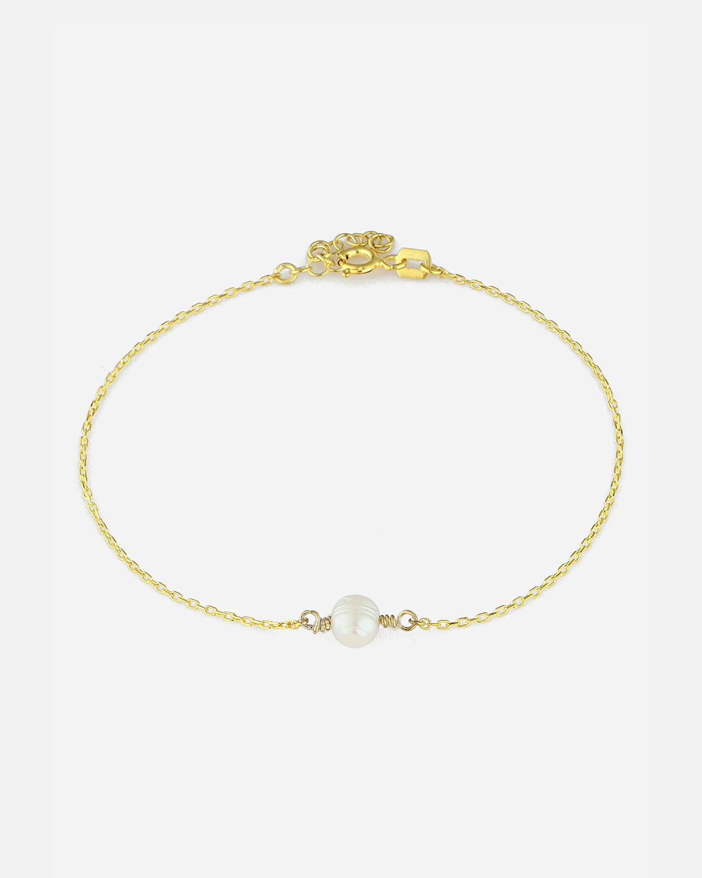 Salvatori Paris Pearl Bracelet on Silver Chain Baroque Gold Filled