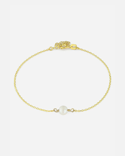 Salvatori Paris Pearl Bracelet on Silver Chain Baroque Gold Filled