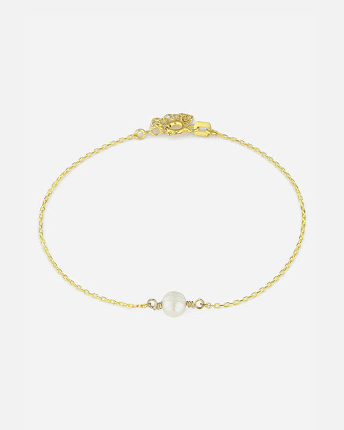 Salvatori Paris Pearl Bracelet on Silver Chain Baroque Gold Filled