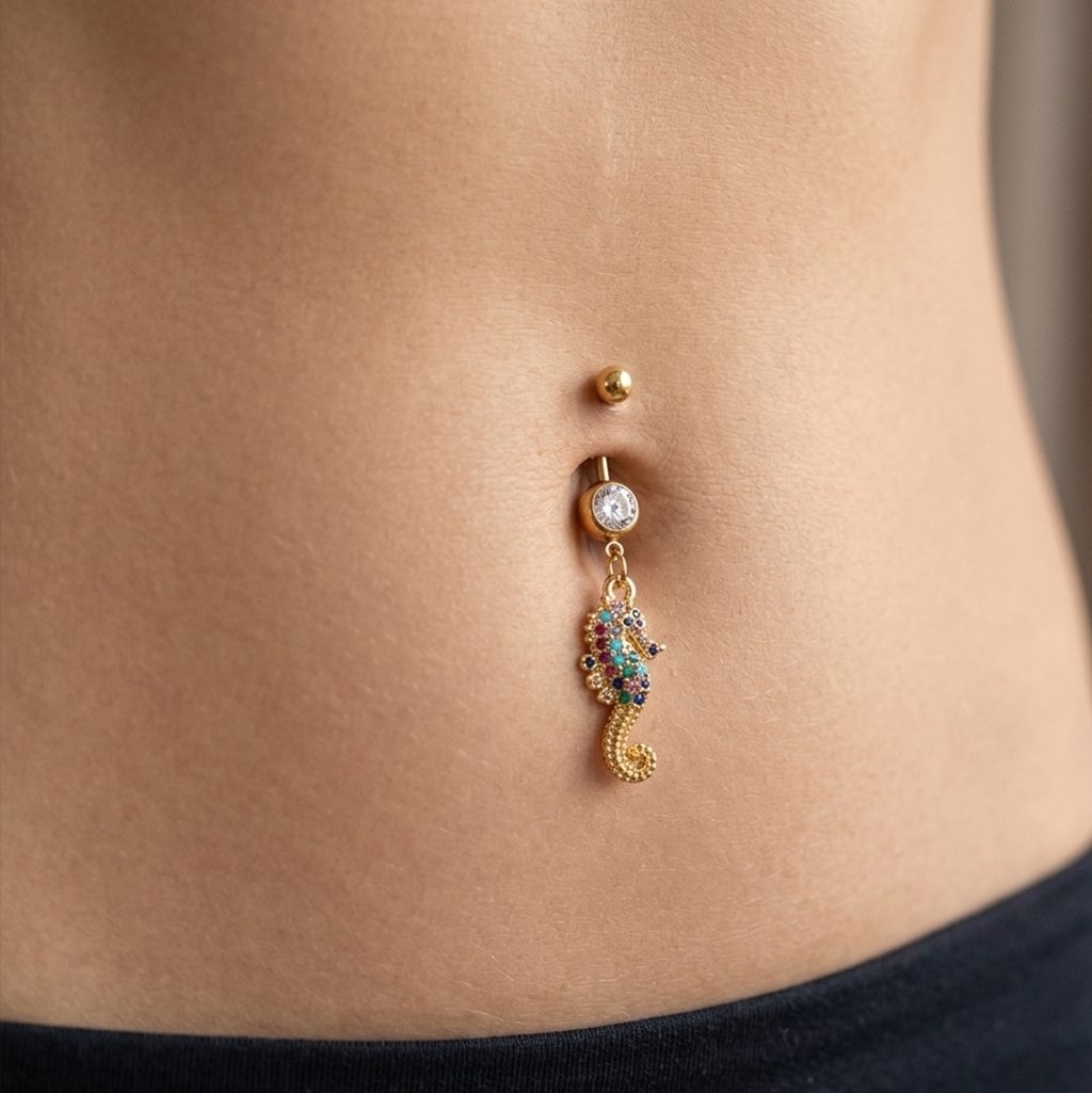 Salvatori Paris Seahorse Dangle Belly Button Piercing
