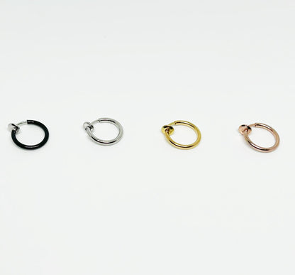 Salvatori Paris Black Fake Nose Lip Earring Ring Hoop 20G Nose Hoop Rings