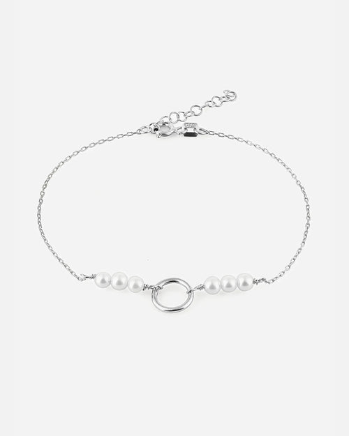 Salvatori Paris Modern Silver Pearl Bracelet Baroque