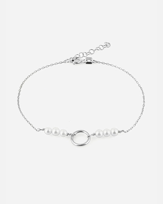 Salvatori Paris Modern Silver Pearl Bracelet Baroque