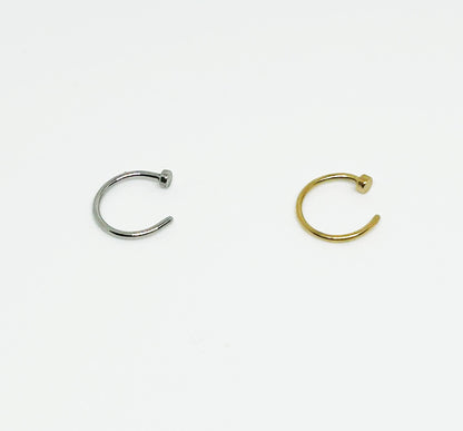 Salvatori Paris C Shape Nose Ring Hoops Ears and Nose Piercing Gold Filled
