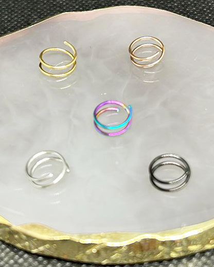 Salvatori Paris Black Spiral Double Nose Ring Hoop and Nose Piercing