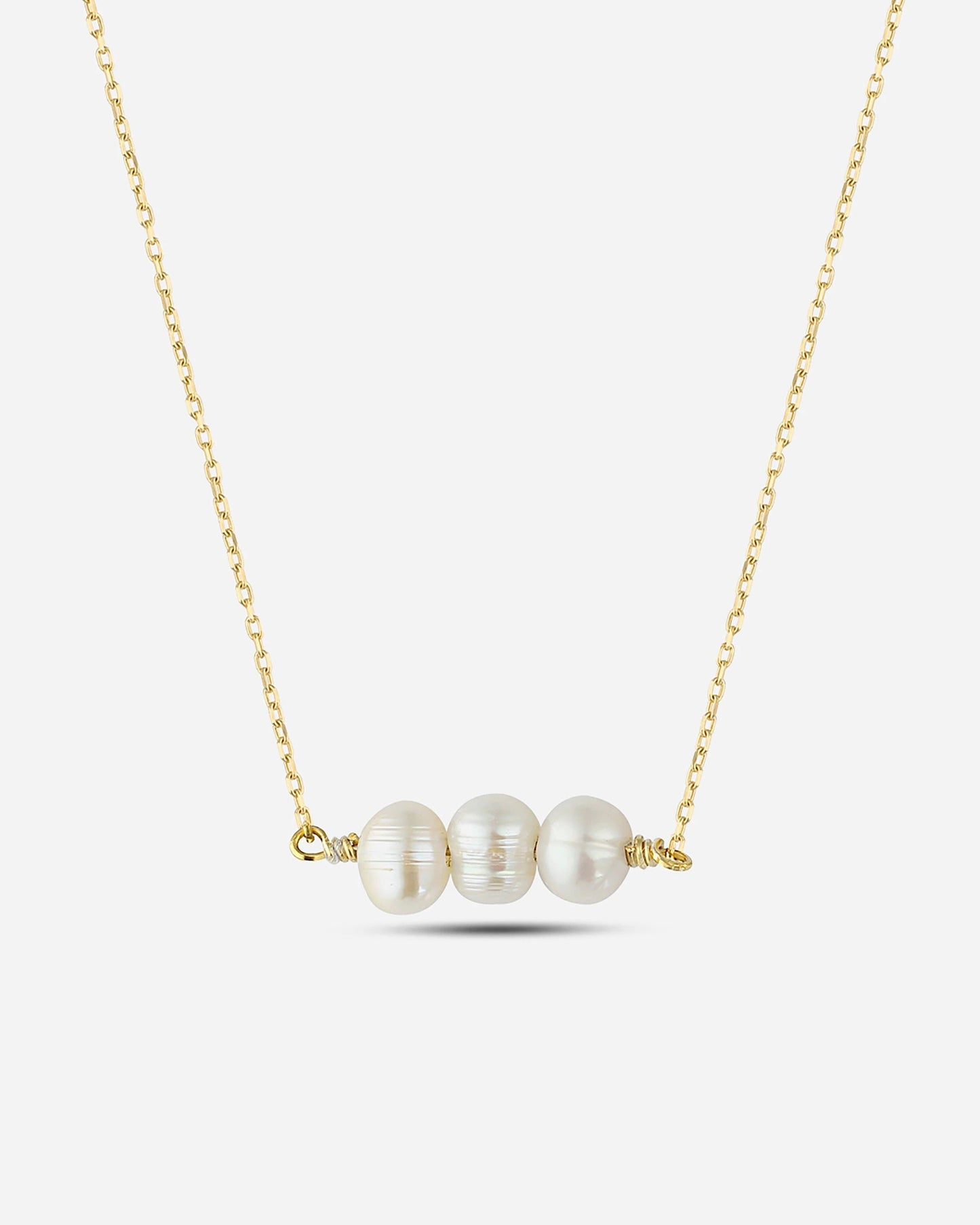 Salvatori Paris Modern Gold Filled Triple Baroque Pearl Necklace