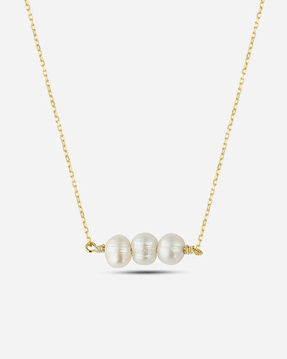 Salvatori Paris Modern Gold Filled Triple Baroque Pearl Necklace