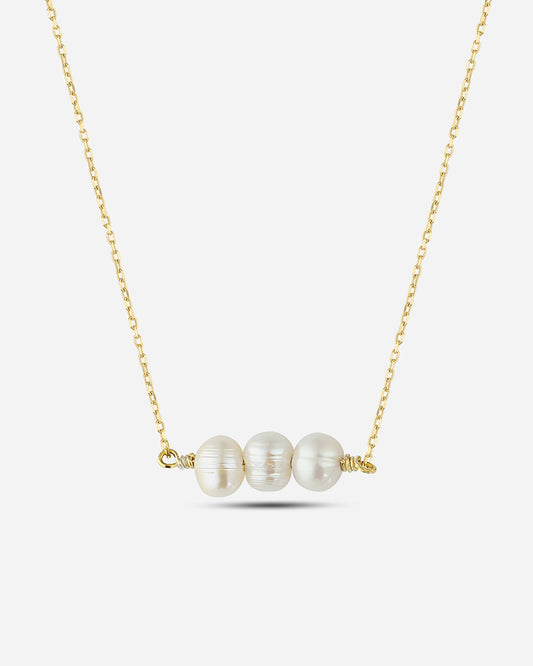 Salvatori Paris Modern Gold Filled Triple Baroque Pearl Necklace