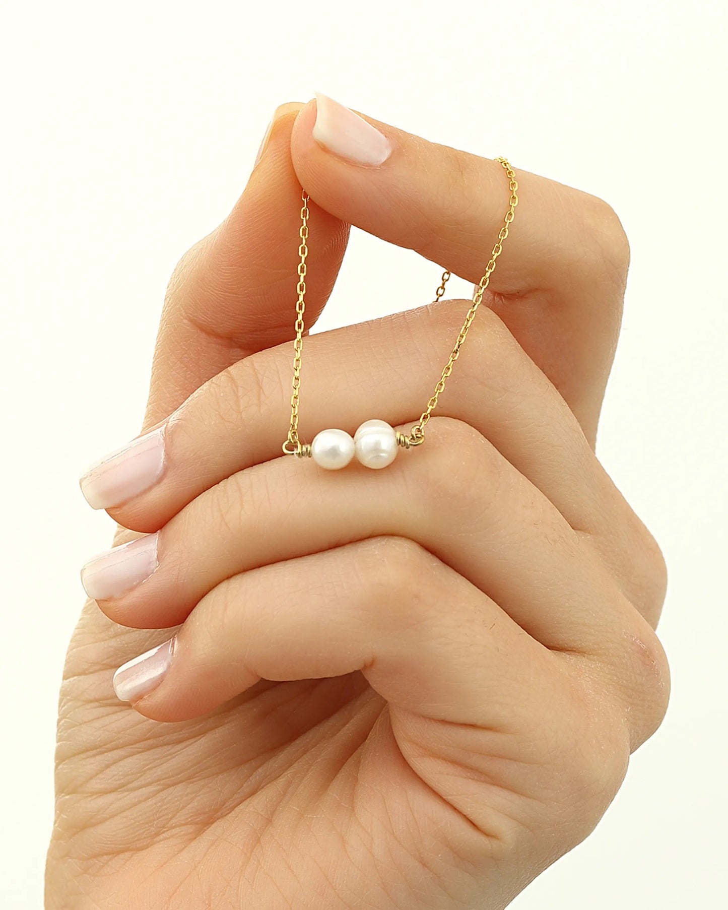 Salvatori Paris Modern Gold Filled Double Baroque Pearl Necklace