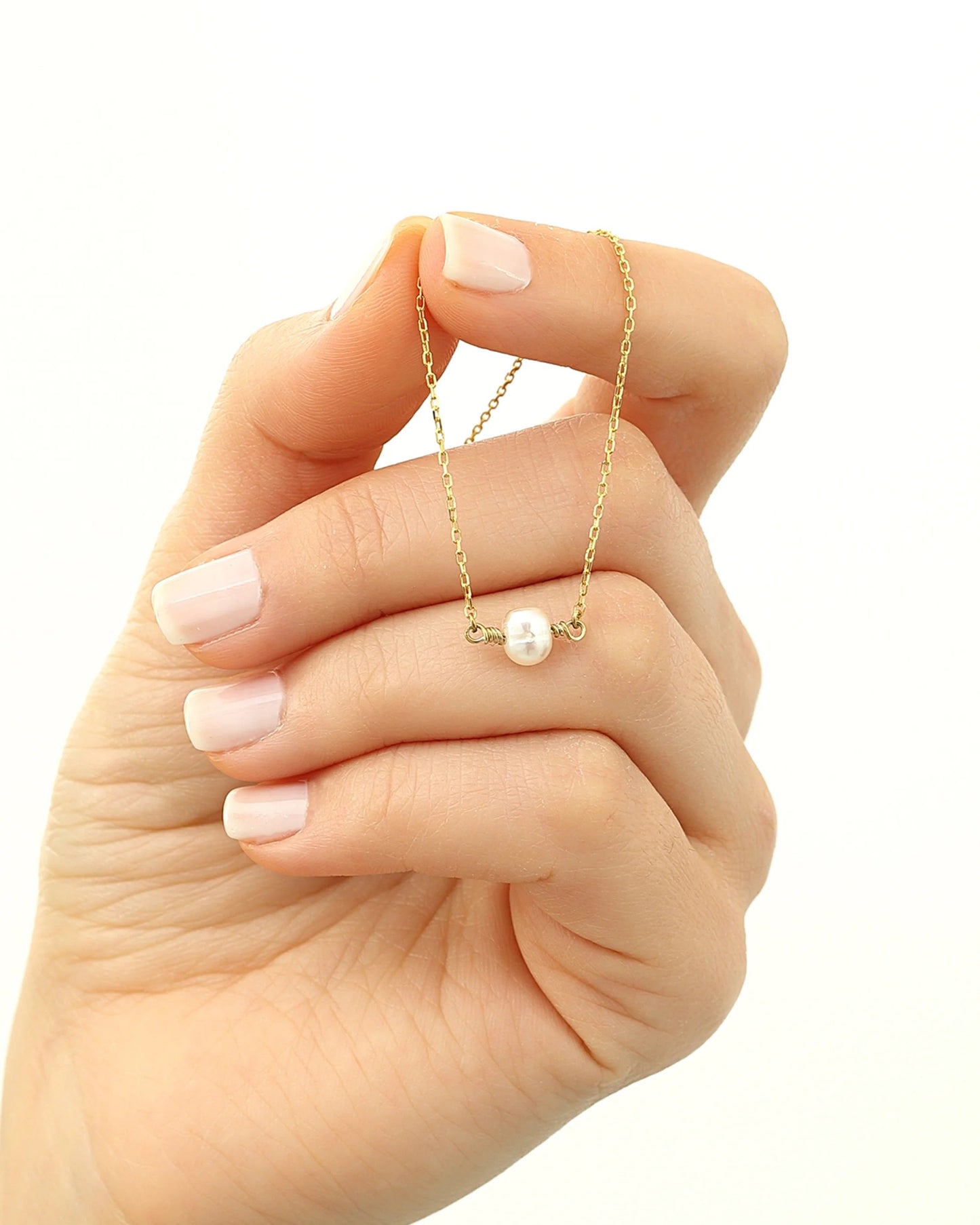 Salvatori Paris Modern Gold Filled Single Baroque Pearl Necklace