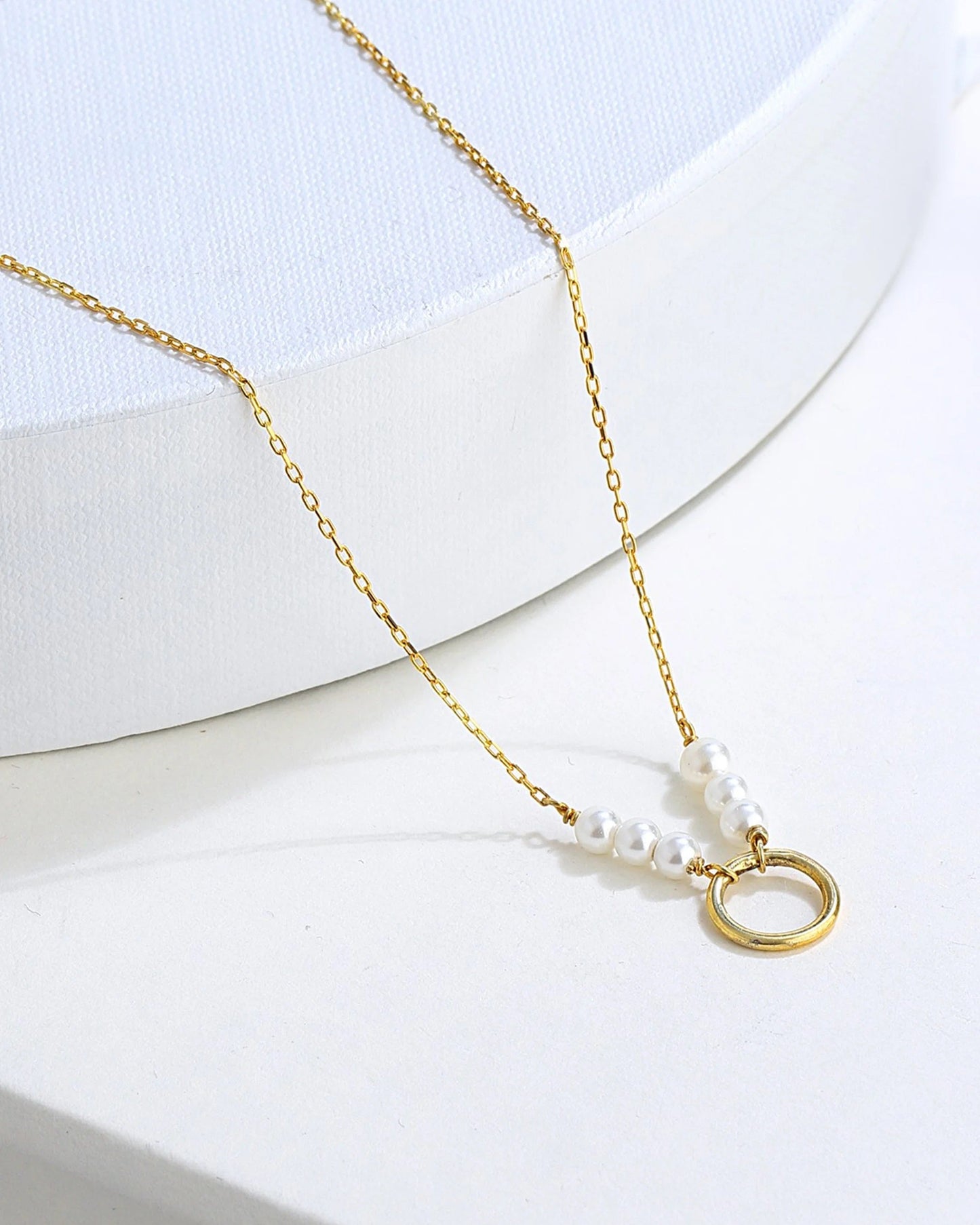Salvatori Paris Modern Silver Fashion Pearl Necklace Gold Filled