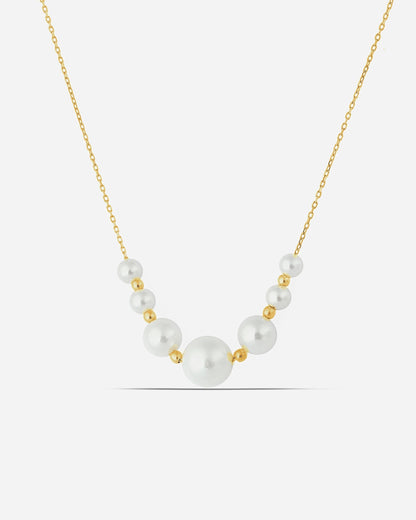 Salvatori Paris Modern Silver Layered Pearl Necklace Gold Filled