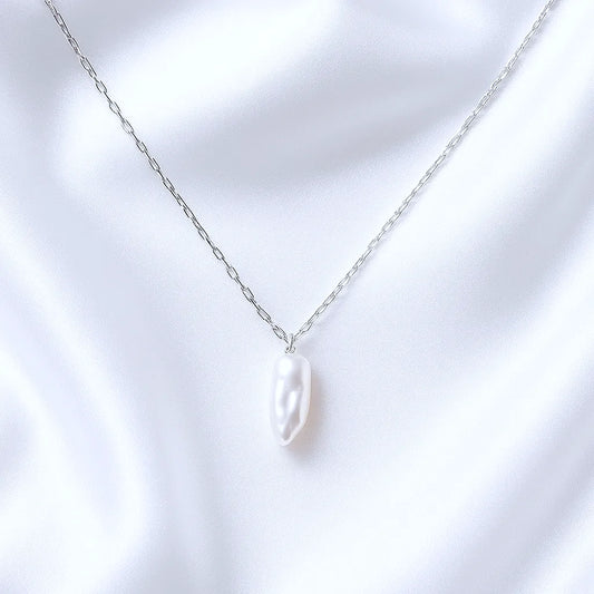 Salvatori Paris Perla Céleste Silver Pendant Baroque Pearl Drop Necklace