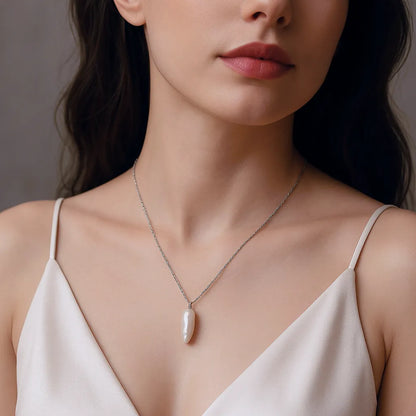 Salvatori Paris Perla Céleste Silver Pendant Baroque Pearl Drop Necklace