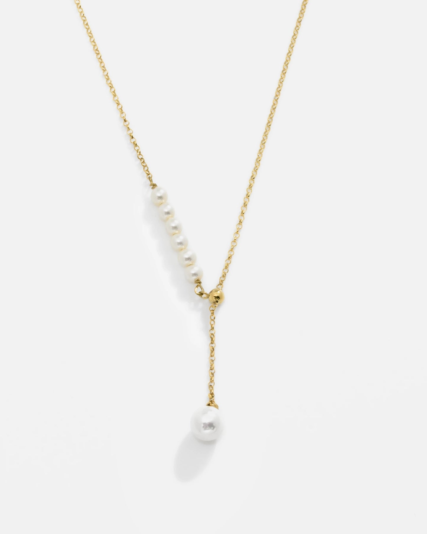 Salvatori Paris Modern Gold Filled Pearl Drop Necklace Gold Filled