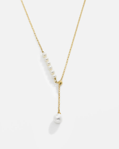Salvatori Paris Modern Gold Filled Pearl Drop Necklace Gold Filled