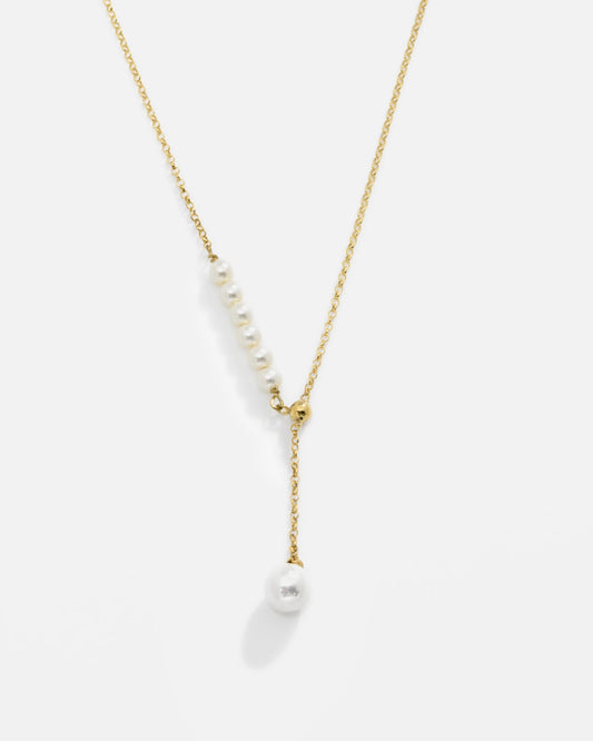 Salvatori Paris Modern Gold Filled Pearl Drop Necklace Gold Filled