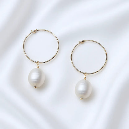 Salvatori Paris Voile d’Or Large Drop Pearl Earrings