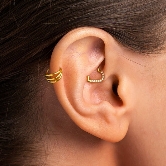 Salvatori Paris Crystal Heart Clicker Daith Piercing