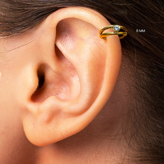 Salvatori Paris Gold 8mm Double Hoop Helix Piercing