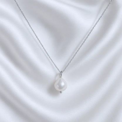 Salvatori Paris Fleur de Perle Silver Single Baroque Pearl Pendant Necklace
