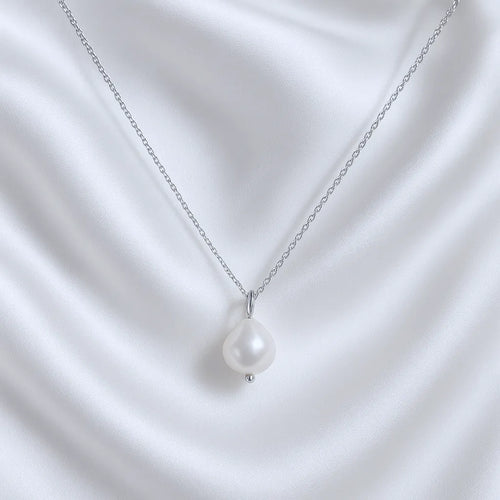 Salvatori Paris Fleur de Perle Silver Single Baroque Pearl Pendant Necklace
