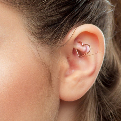 Salvatori Paris Heart Clicker Rook Piercing and Hoop
