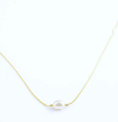 Salvatori Paris Clara Lux Single Baroque Dainty Pearl Choker Necklace