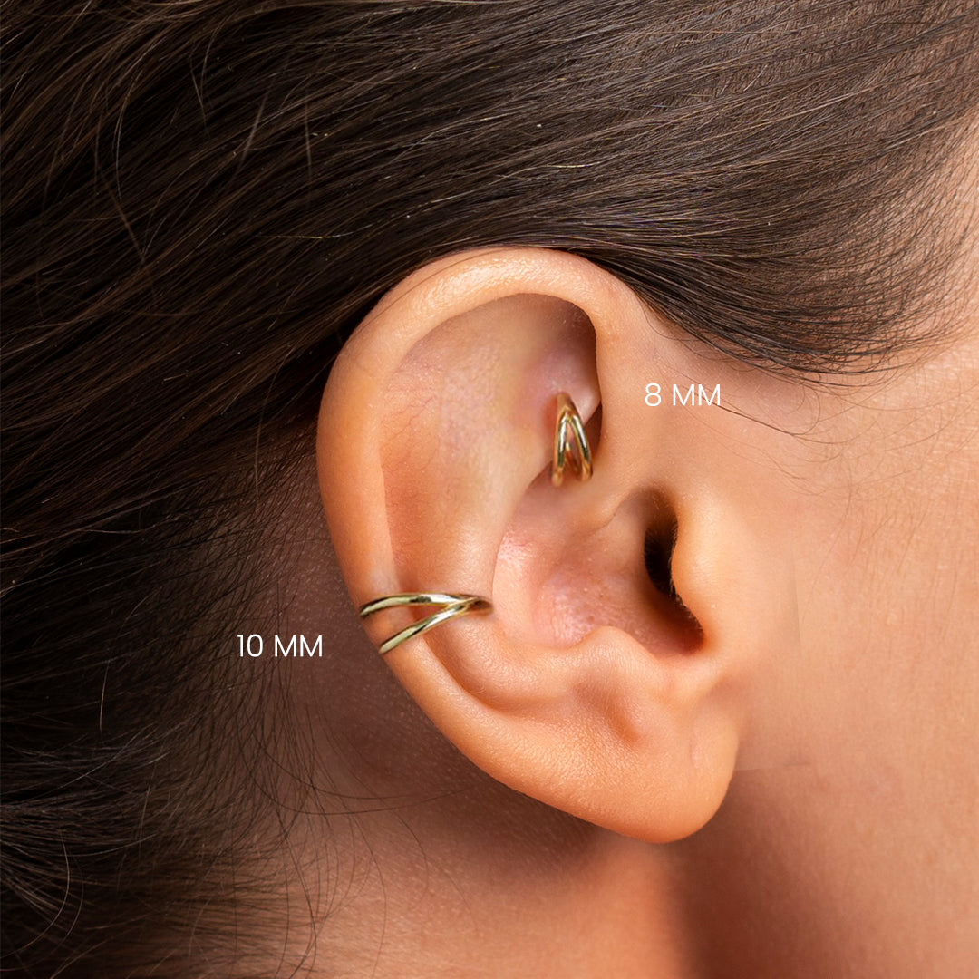 Salvatori Paris Classic Double Conch Piercing and Hoop Piercing