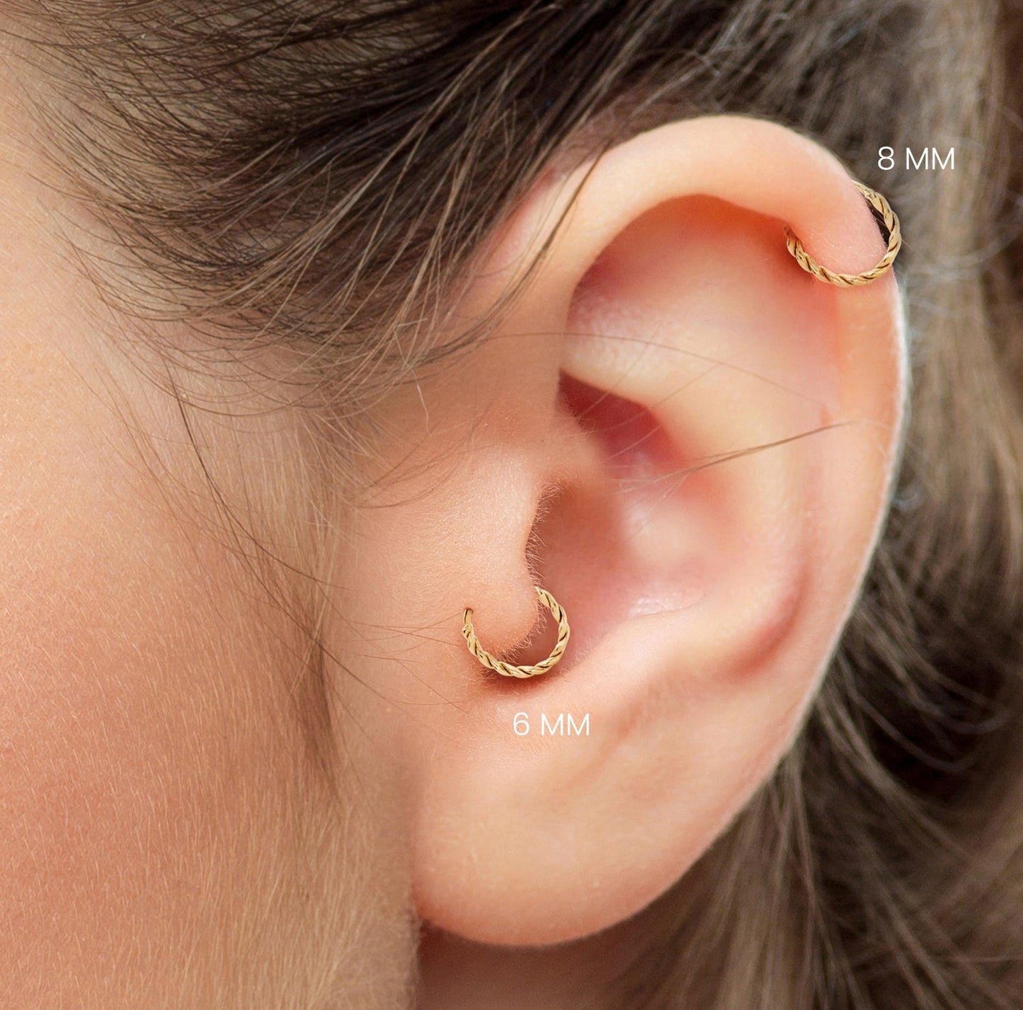Salvatori Paris Twisted Clicker Tragus Piercing Hoop Earring