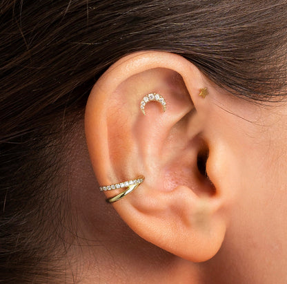 Salvatori Paris Moon Rook Piercing Cartilage Hoop Earring