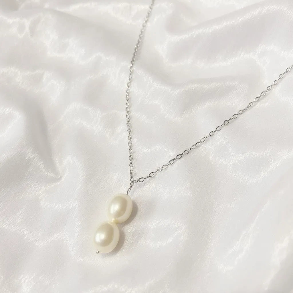 Salvatori Paris Fleur Céleste Silver Double Baroque Pearl Necklace
